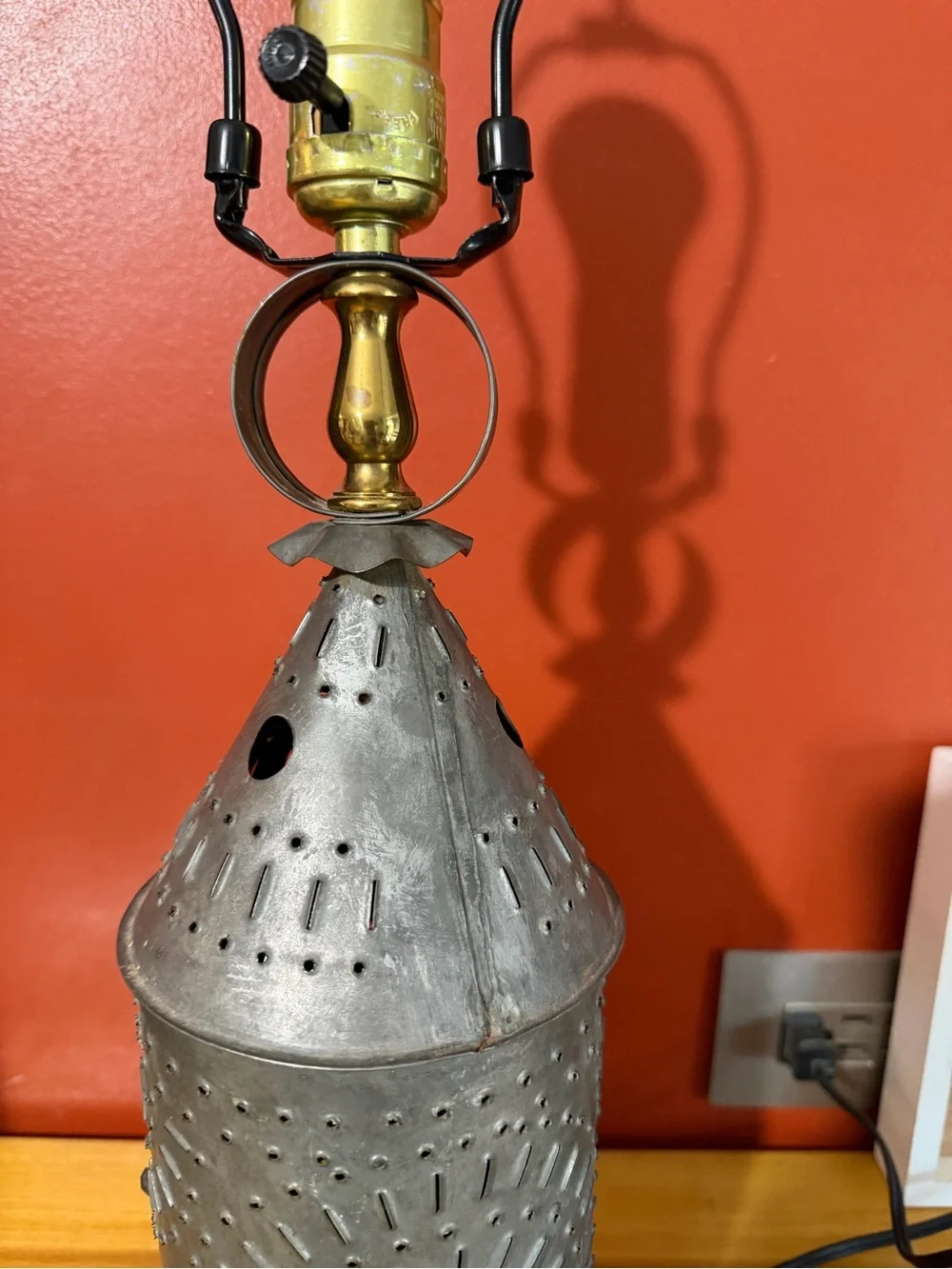 Vintage Revere Tin Punched Table Lamp